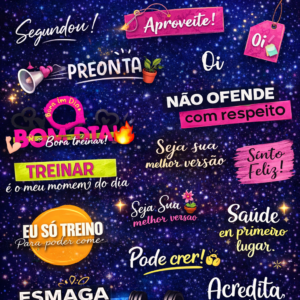 KIT 150 FICURINHAS FRASES DIVERSAS